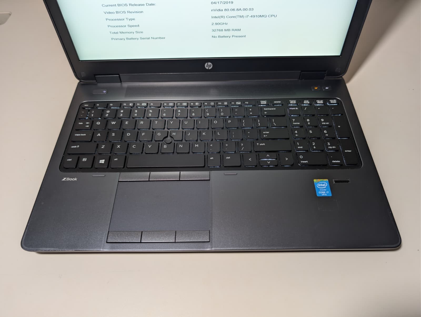 HP ZBook 15 G2 | i7-4910MQ 4th 32GB RAM NO SSD | NVIDIA K2100M | Backlit