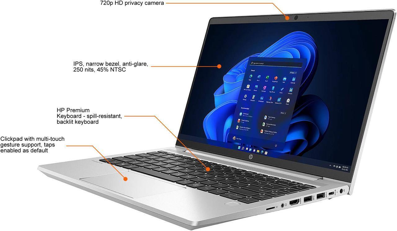 HP ProBook 440 G8 Laptop 14″ 256GB SSD i5-1135G7 8GB Windows 11 Pro Pike Silve