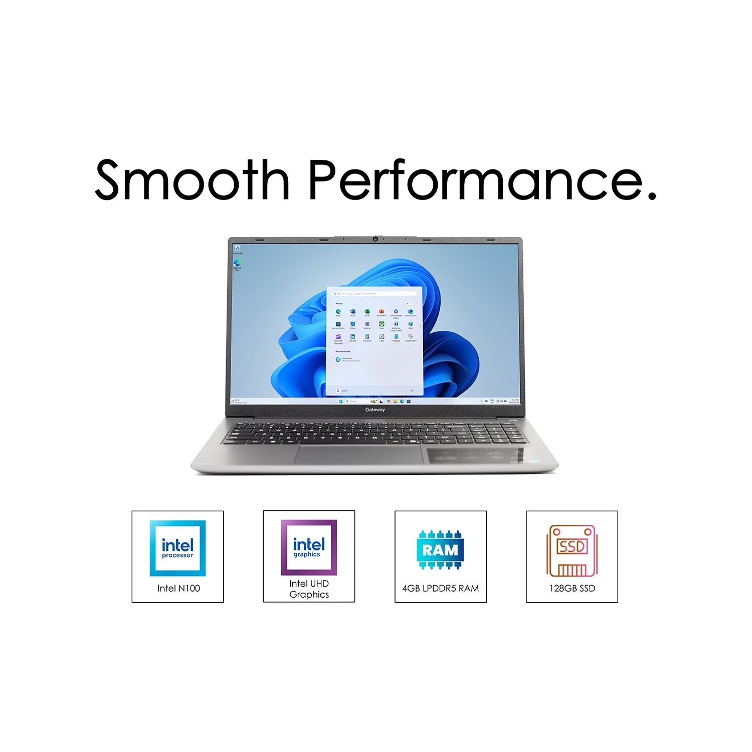 Gateway GWNN11554 15.6″ FHD Laptop Intel N100 4GB RAM 128GB SSD Win 11S Open Box