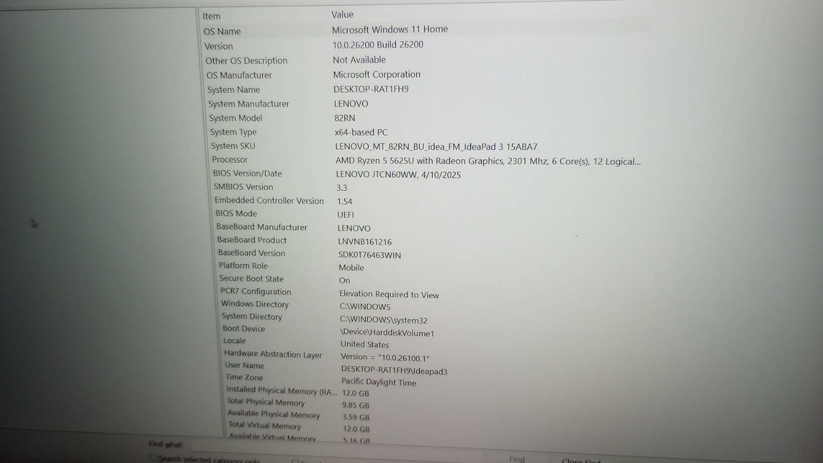 Lenovo Ideapad 3 15ABA7 with original charger, 12GB RAM, AMD Ryzen 5, 500GB