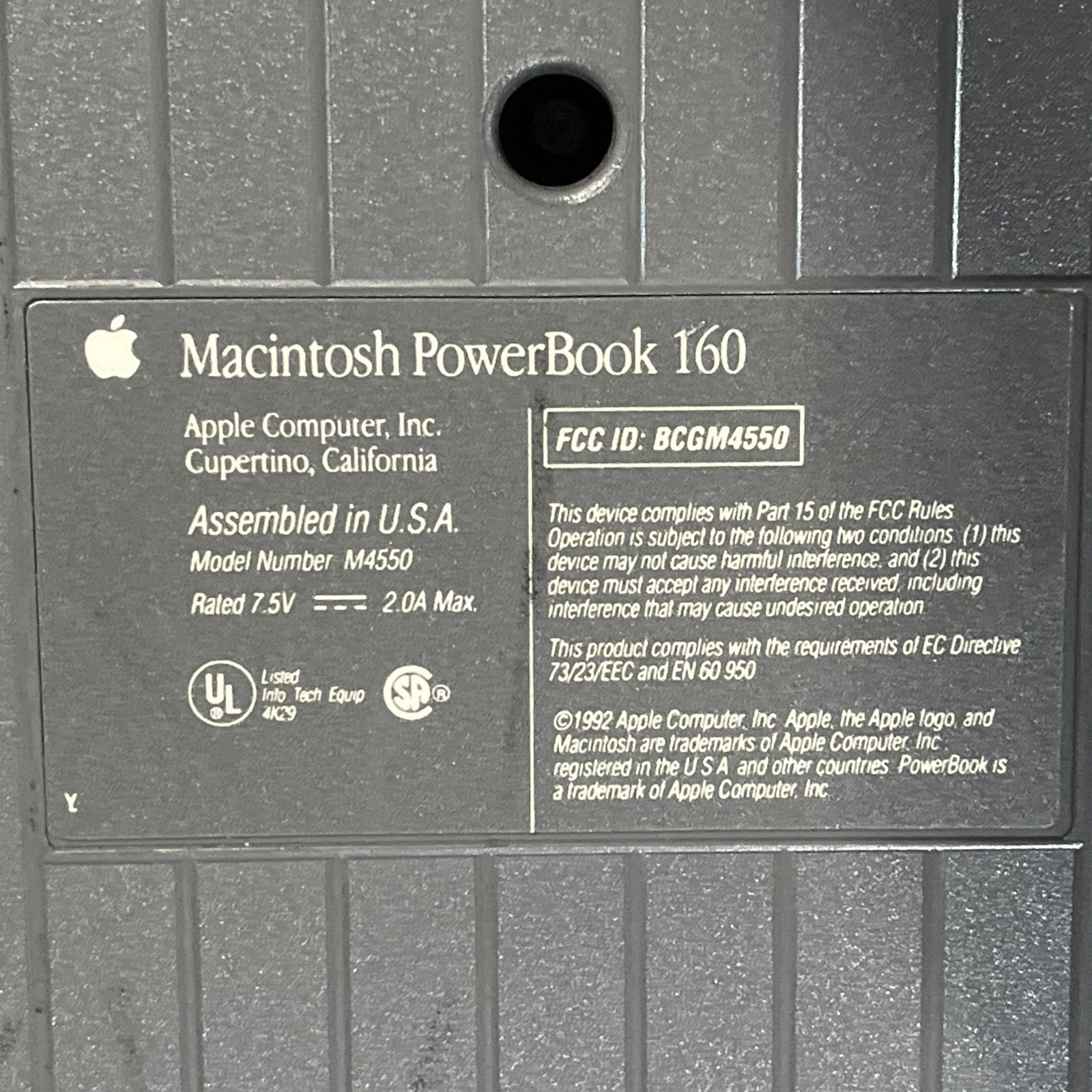 APPLE MACINTOSH POWERBOOK 160