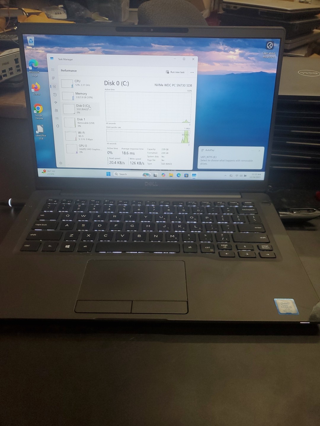 Dell Latitude 7400 14″ i5-8365U 8GB 256gb SSD Laptop W11P 122425-1