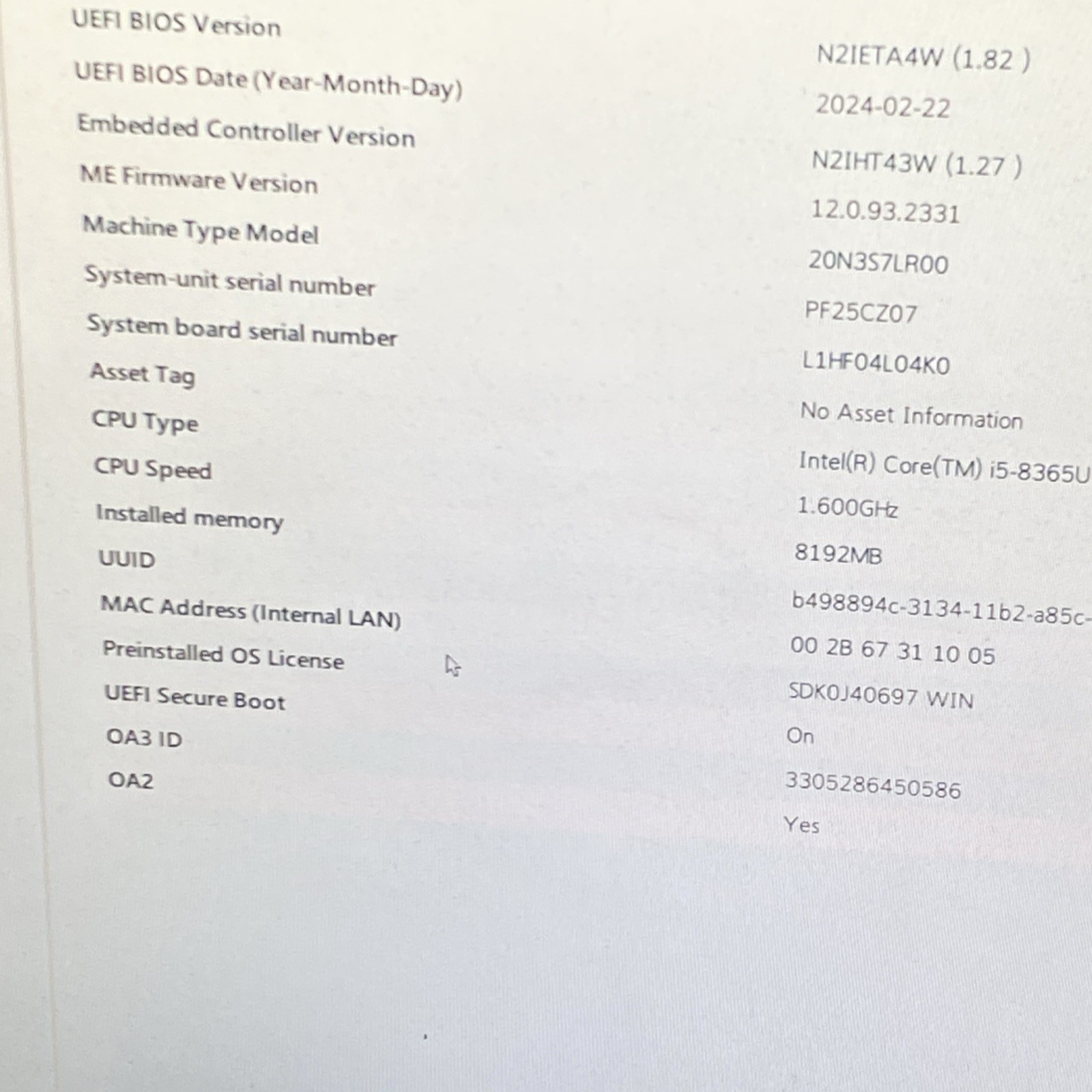 Lenovo ThinkPad T490 Core i5-8365U 1.60GHz 8GB RAM 14″ No HDD/OS BAD SCREEN