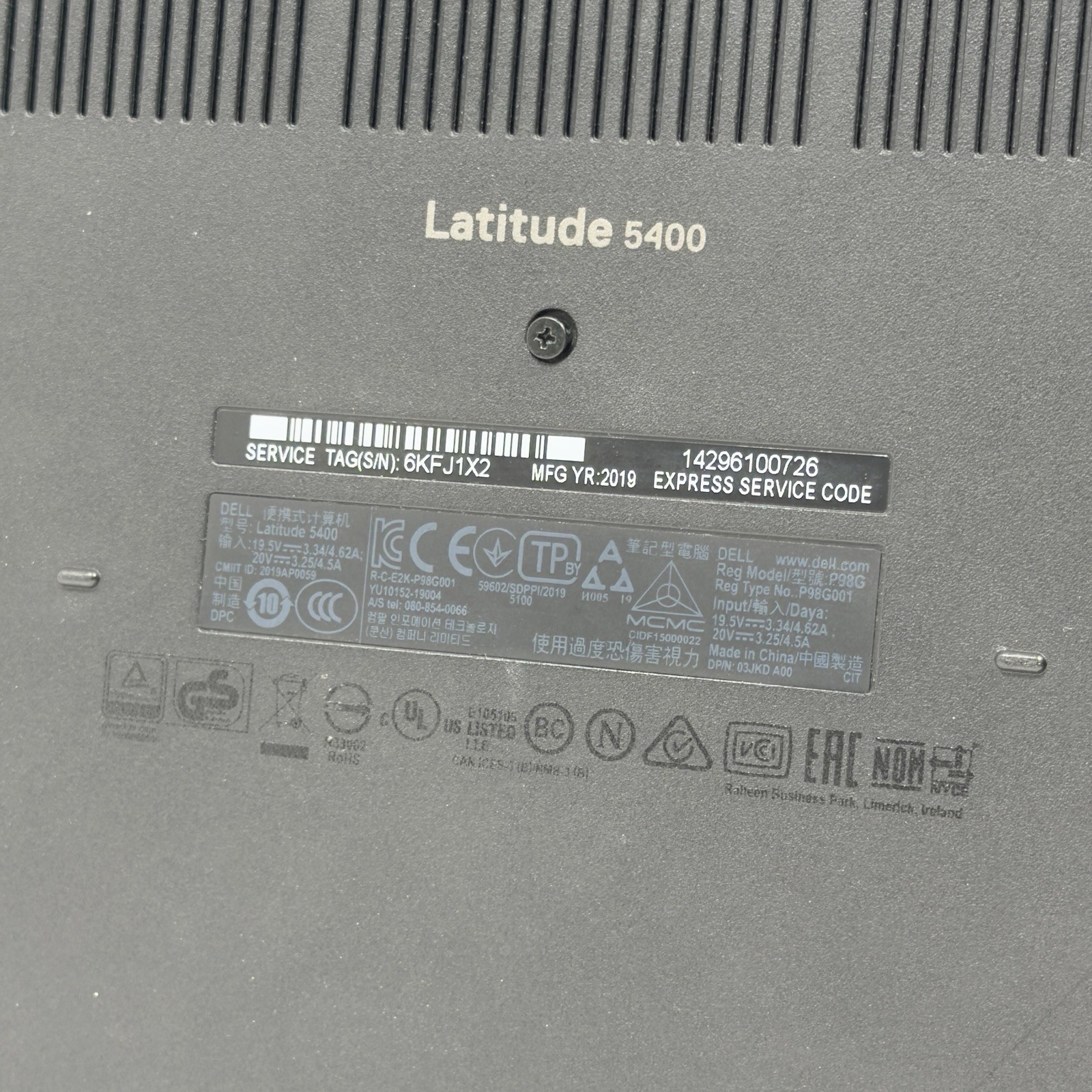Dell Latitude 5400 14”FHD Intel Core i7-8665U 1.9GHz 16GB SSD 512GB *READ*