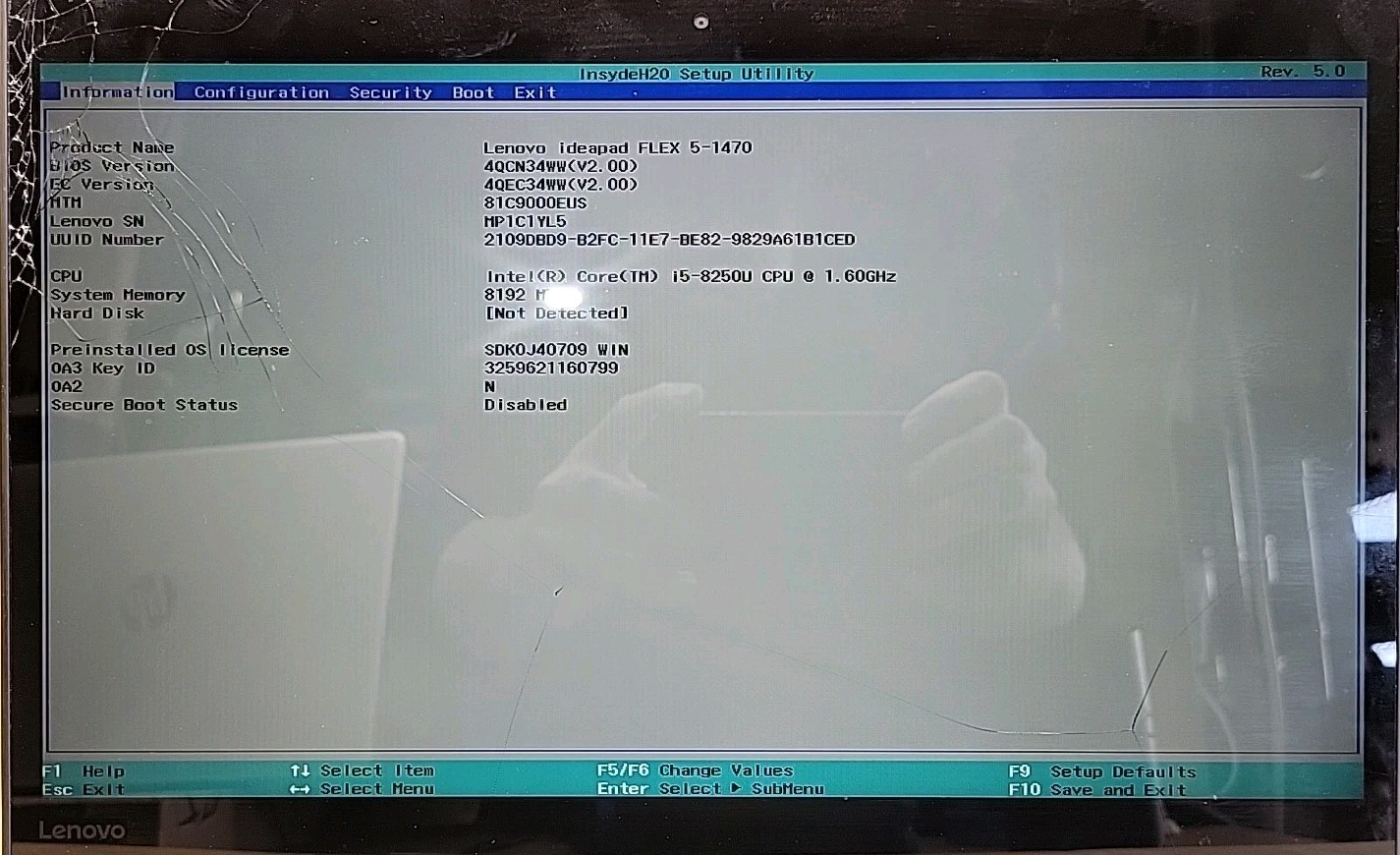 Lenovo IdeaPad Flex 5-1470 Intel Core i5-8250U @ 1.6GHz 8GB RAM NO SSD/OS *READ*