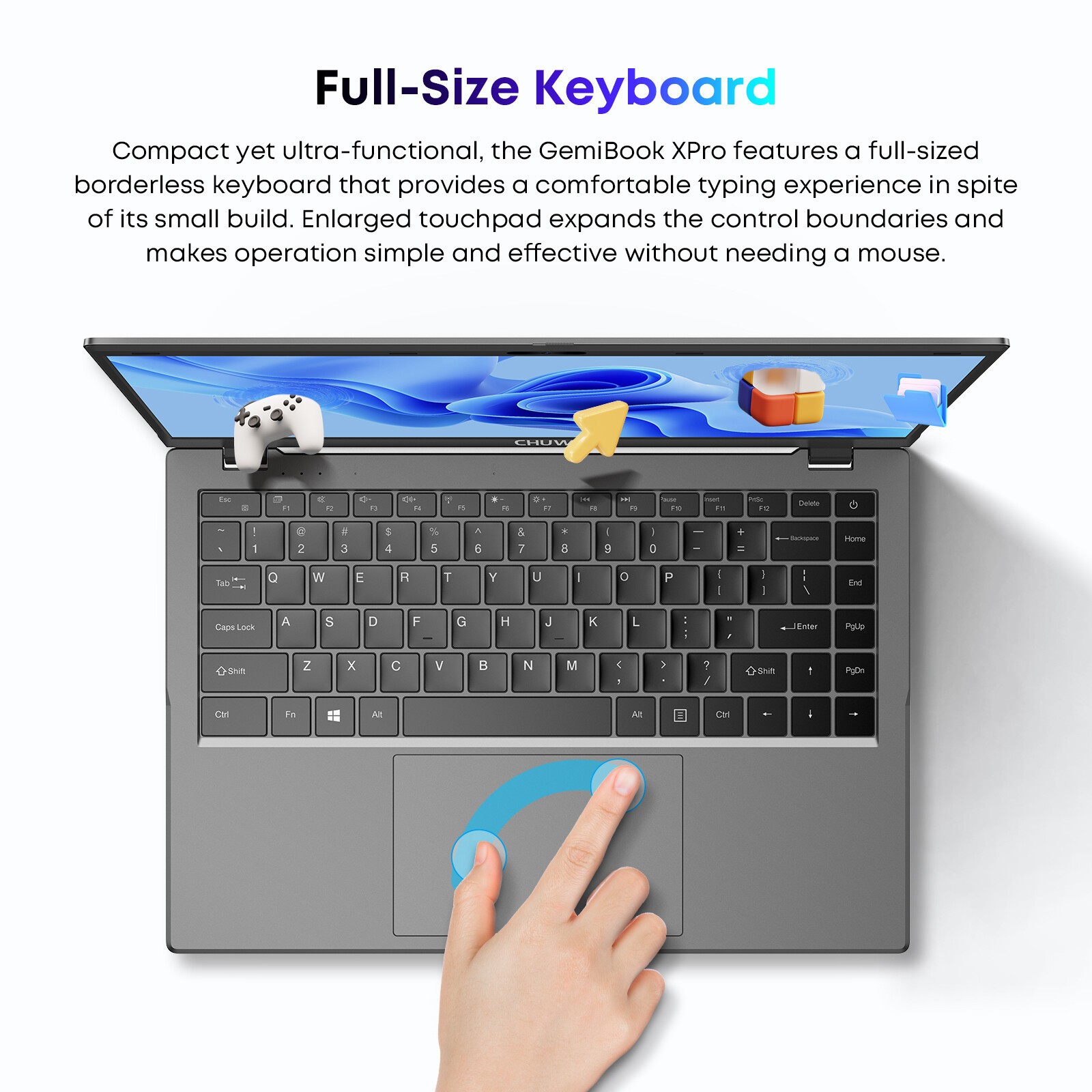 CHUWI GemiBookXPro 14.1” FHD Laptop Intel N100-8GB RAM – 256GB SSD – Win 11