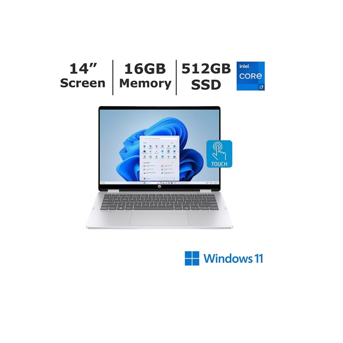 HP OmniBook 5 Flip 2-in-1 14″ FHD+ Touchscreen Laptop Intel Core 7 150U 16GB 512