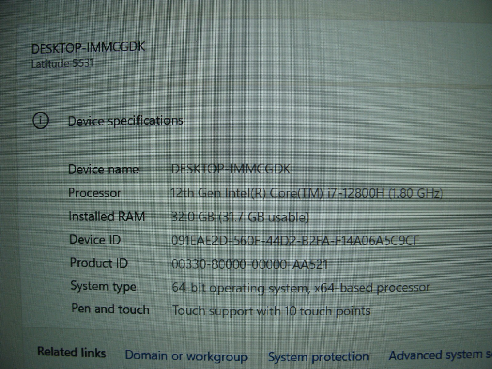 Dell Latitude 5531 15.6″ FHD TOUCH core i7-12800H 1.9GB 32GB 2TB SSD EXL Battery