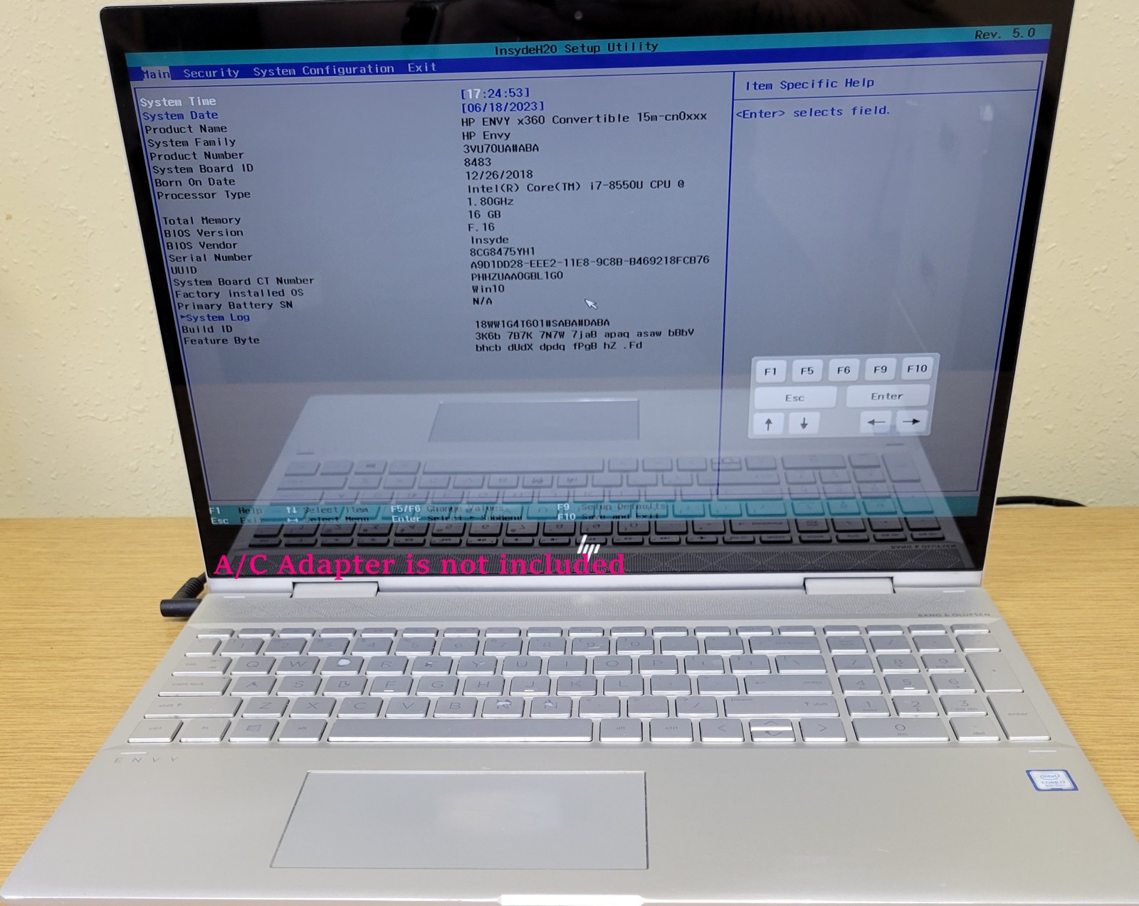 HP ENVY x360 15m-cn0012dx i7-8550U 1.80GHz 16GB DDR4 No OS/SSD/BATT **GRADE B**