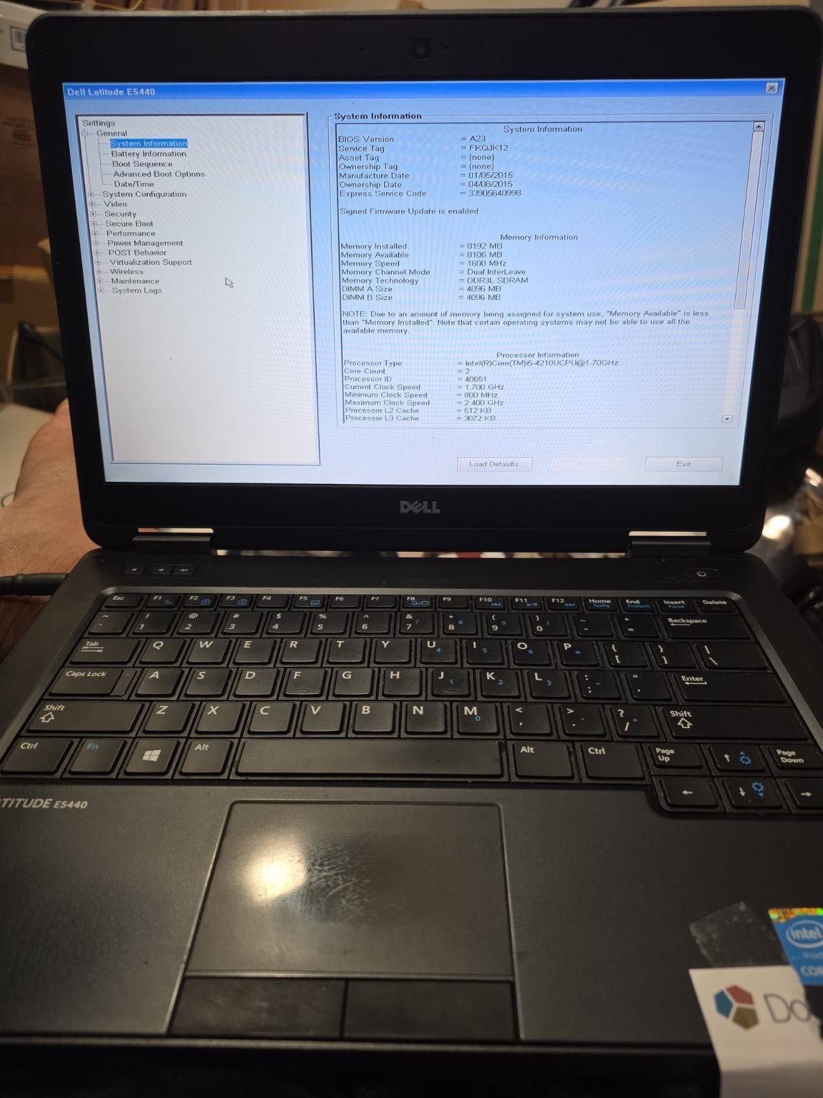 Dell Latitude E5440,Intel Core i5-4210@1.70ghz,8GB RAM 128GB SSD WIN 10