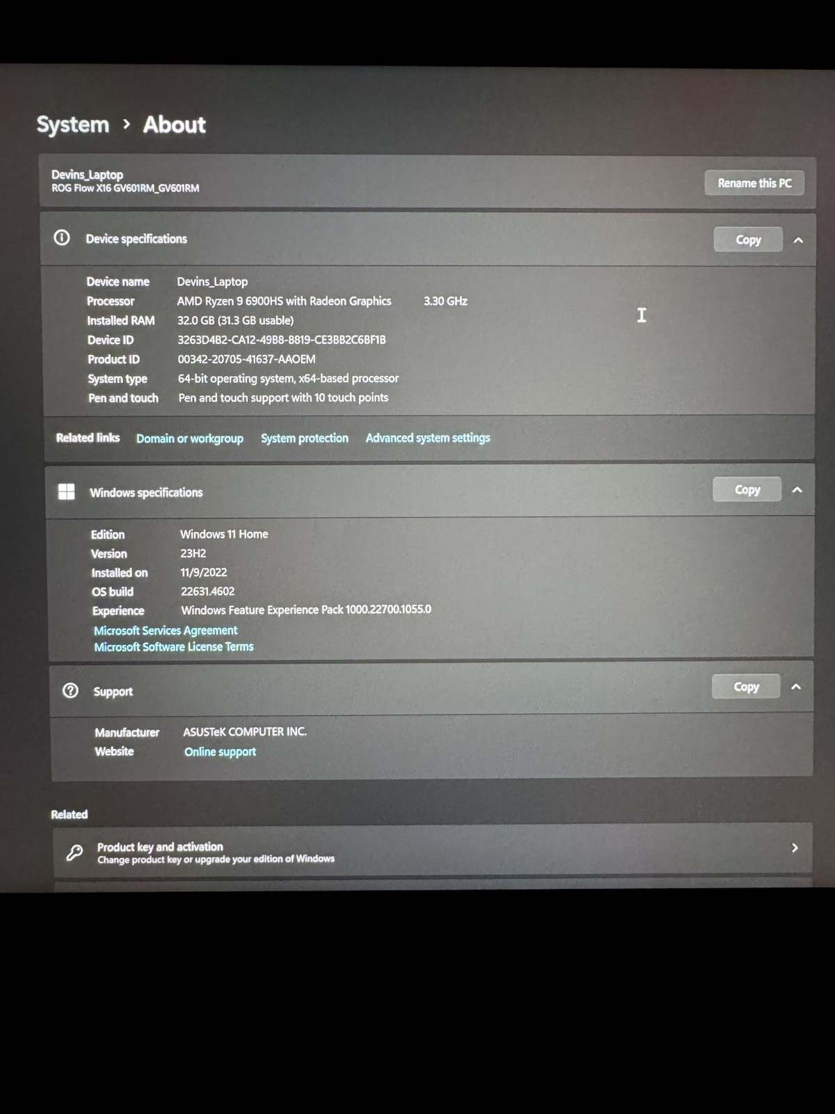 ASUS ROG Flow X16 GV601RM 16in Ryzen 9 6900HS 32GB 1TB RTX 3060 W11 Touch