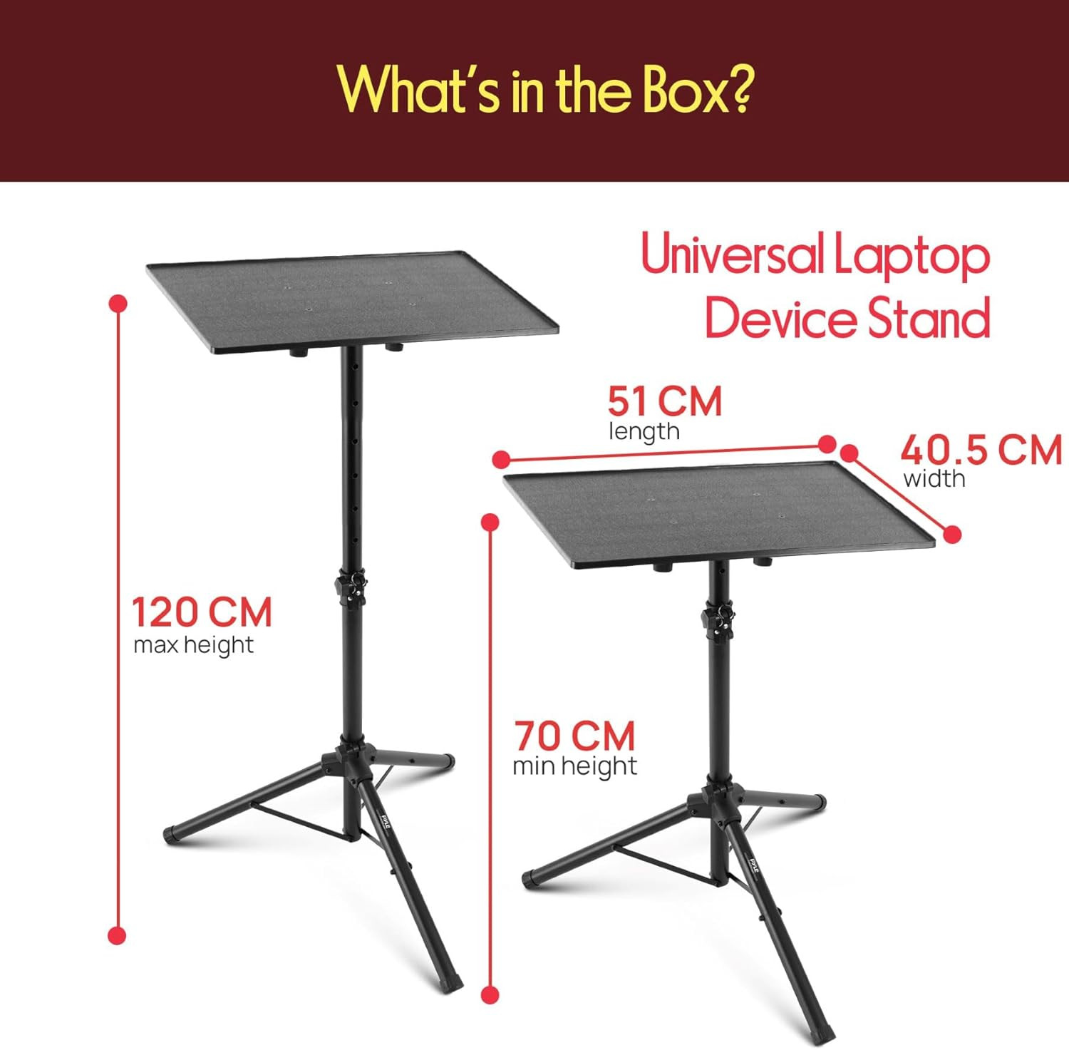 Laptop & Projector Stand, Tripod Stand with Adjustable Height 28″-50″, Portable