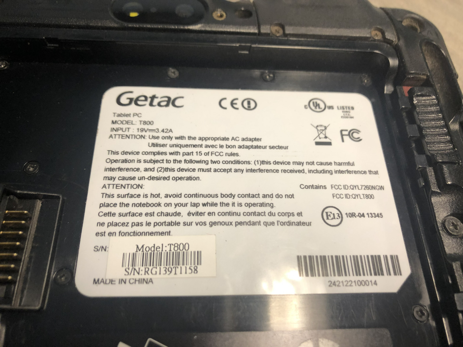 *USED* Getac T800 G1 Rugged Tablets – Windows 10