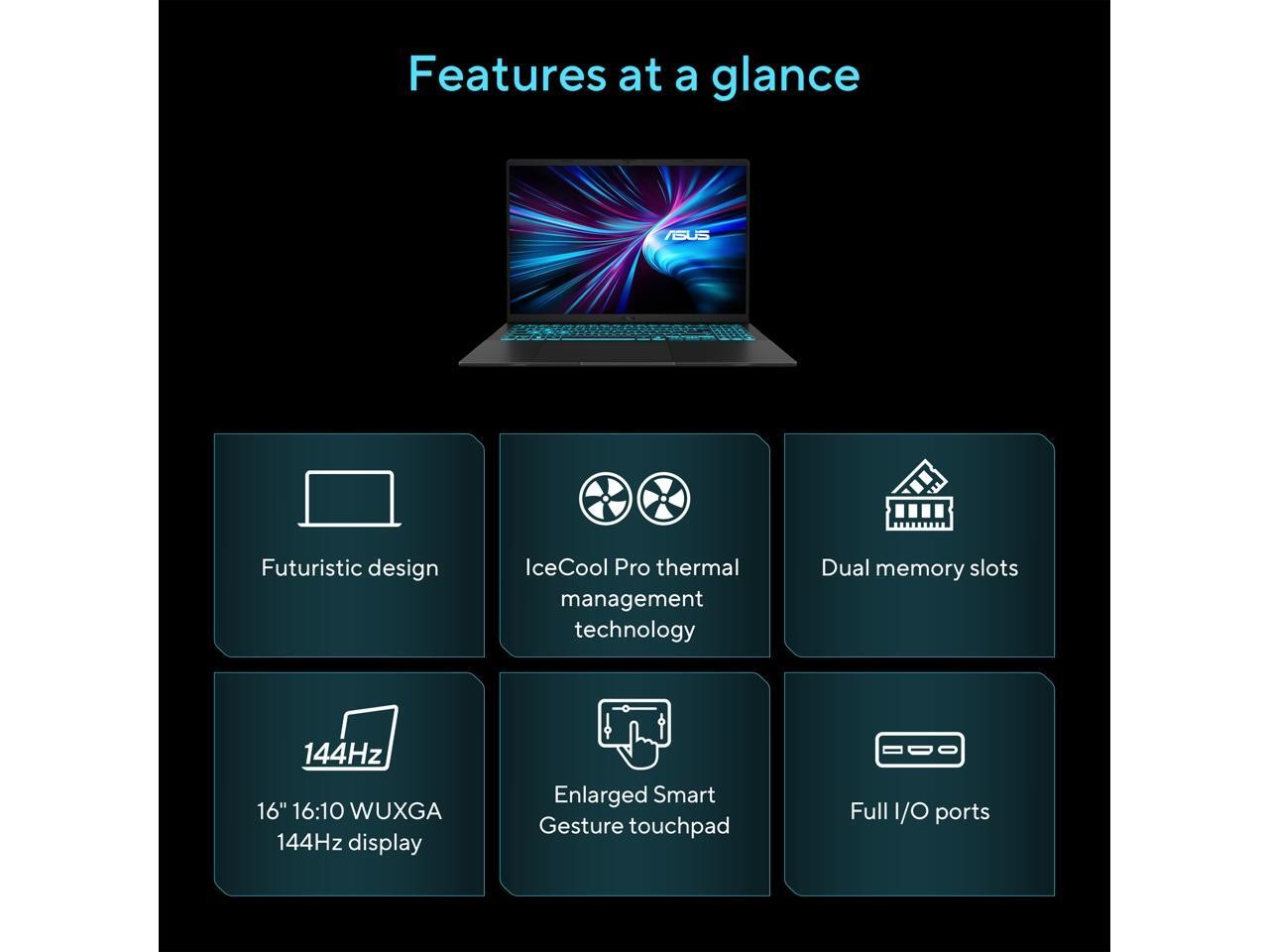 ASUS – Vivobook V16 RTX 16″ Laptop Intel Core 7 240H GeForce RTX 5060 16GB DDR5