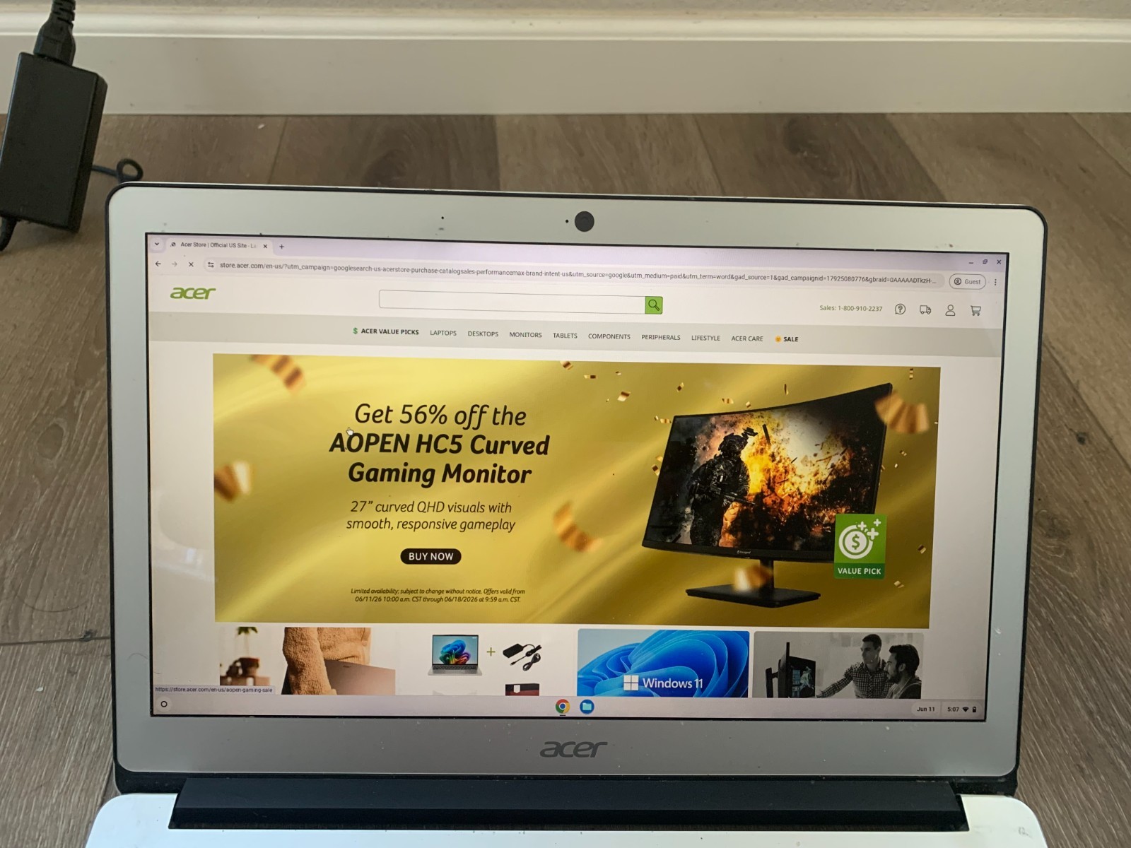 Acer Chromebook CB515-1HT-P39B 15.6″ Intel Pentium N4200 1.10GHz 4GB RAM 32GB