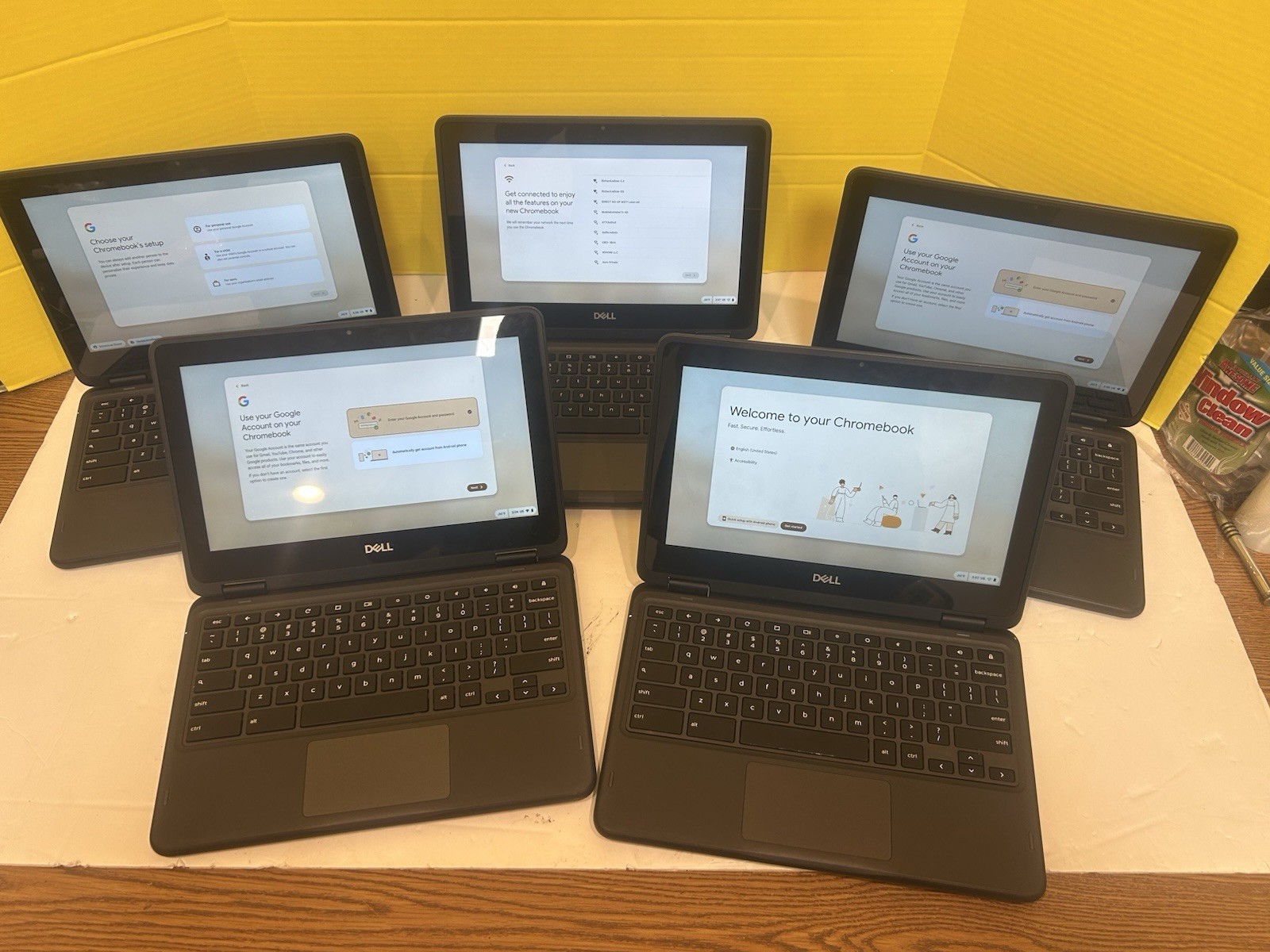 lot 5 Dell Chromebook 3100 2-in-1 11.6″ Touchscreen Laptop Celeron 4GB RAM 32GB