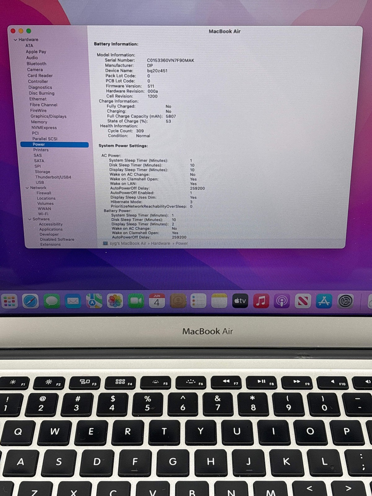 Apple MacBook Air 13″ A1466 2015 Intel Core i5 4GB RAM 256GB SSD Silver – Used