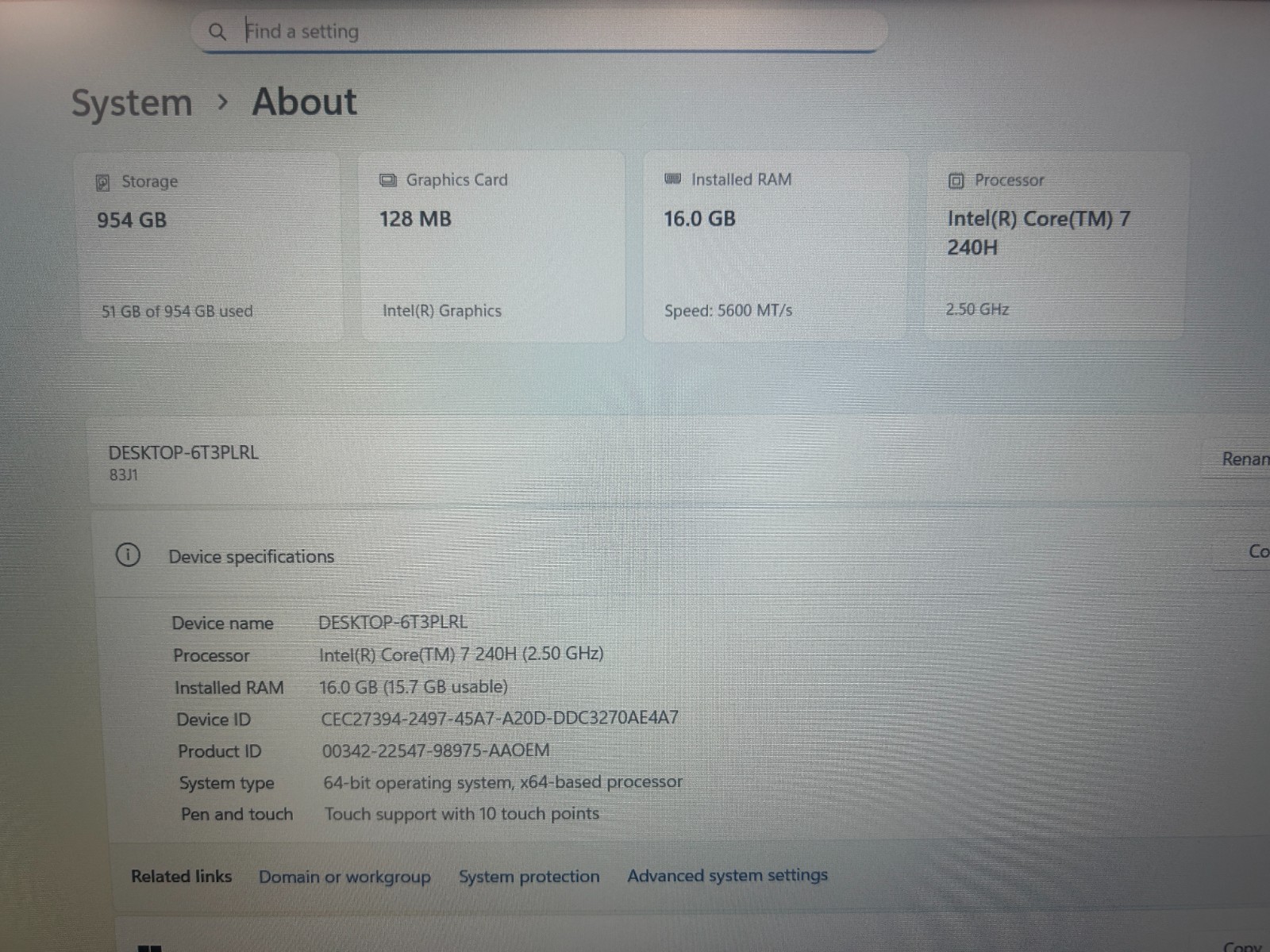 LENOVO SLIM 7 14ILL10, Intel Core Ultra 7 258V, 2.20 GHz, 32 GB RAM, 1 TB NVMe