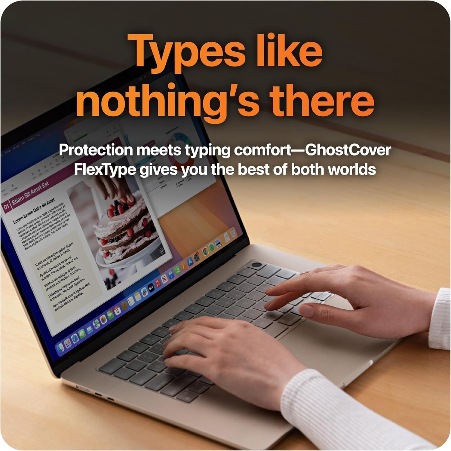 GhostCover FlexType Premium Keyboard Protector for 2021-2026 MacBook Pro 14/16