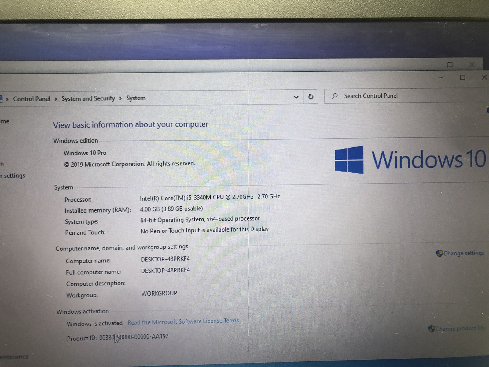 HP ProBook 6570B Intel Core i5-3340M 2.70GHz 4GB RAM 320GB Windows 10 Pro