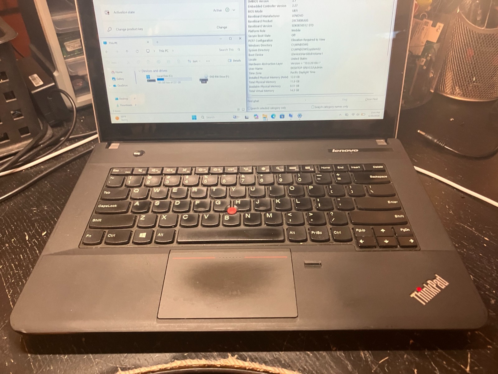 Lenovo ThinkPad E440 14″ Laptop i5 2.5GHz 12GB RAM 240GB SSD Win 11 Wifi Touch