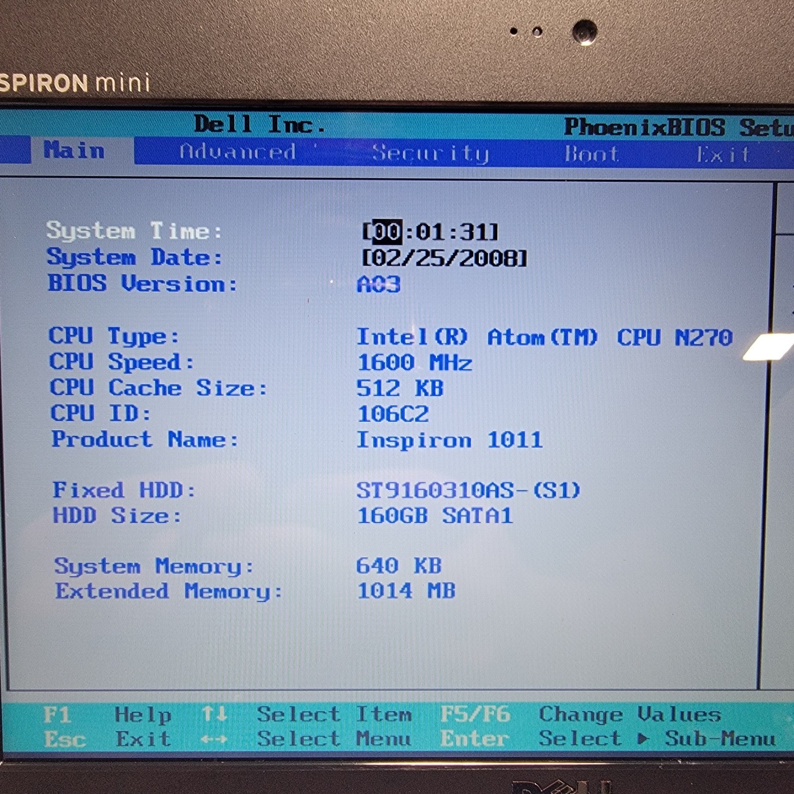 No Charger Bad Battery Dell Inspiron Mini 10 Intel Atom N270 1600MHz 1 GB 160gb