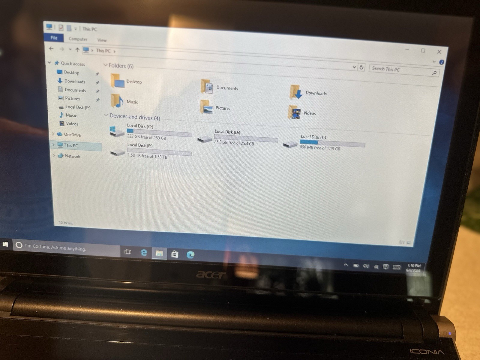 Acer Iconia 6120 PAU30 Dual Touch Screen Laptop Very Rare Windows 10 Upgraded