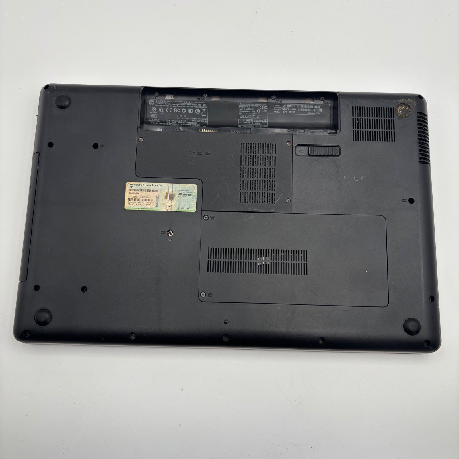HP G72-261US Laptop 17.3″ Bronze Fair Parts Missing Battery & HDD