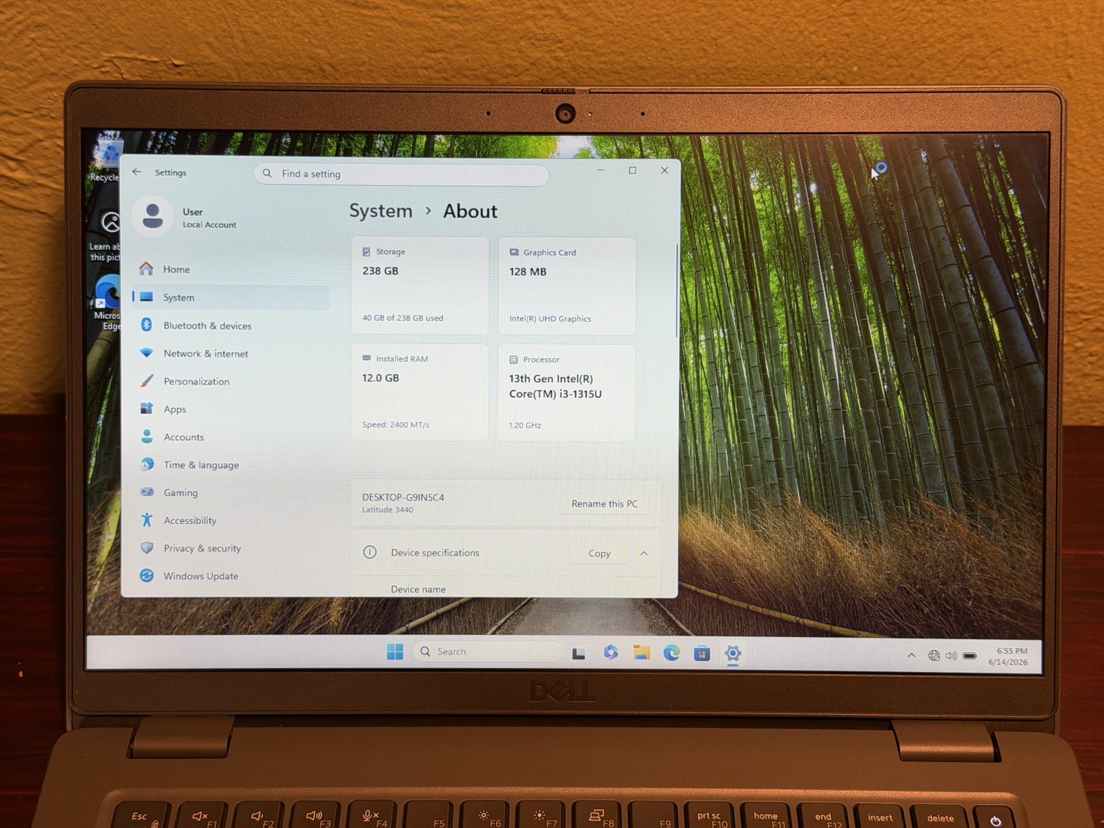 Dell LATITUDE 3440 Laptop W/ i3-1315U, 12 GB RAM, 256GB M.2 SSD