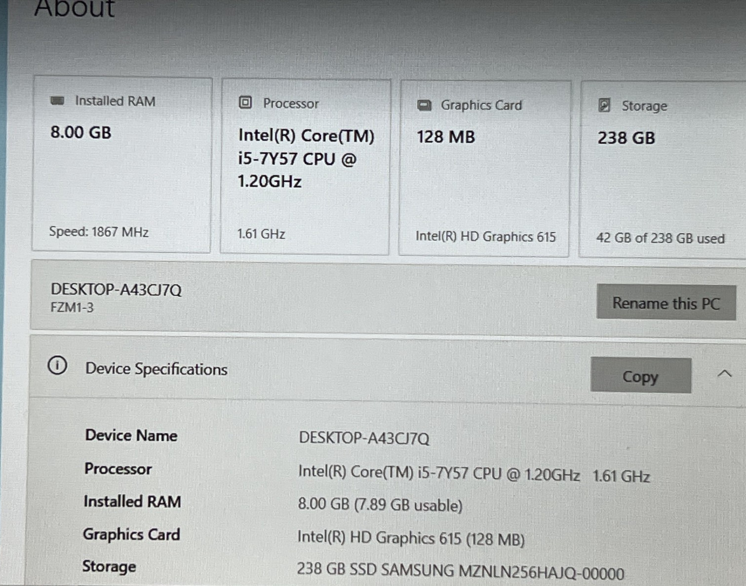 Lot of 5 Panasonic FZ-M1-MK3 | Core i5-7Y57-8GB-256GB SSD-Win10-GPS Tablets