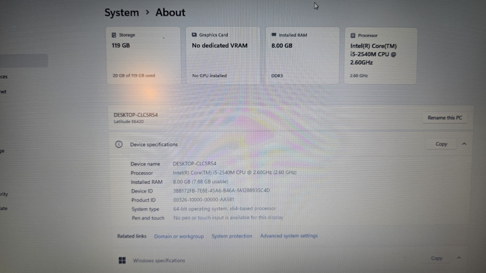 Dell Latitude E6420 Laptop 14in, Black, 128GB SSD, I5-2540m, 2.60 GHz, 8GB RAM