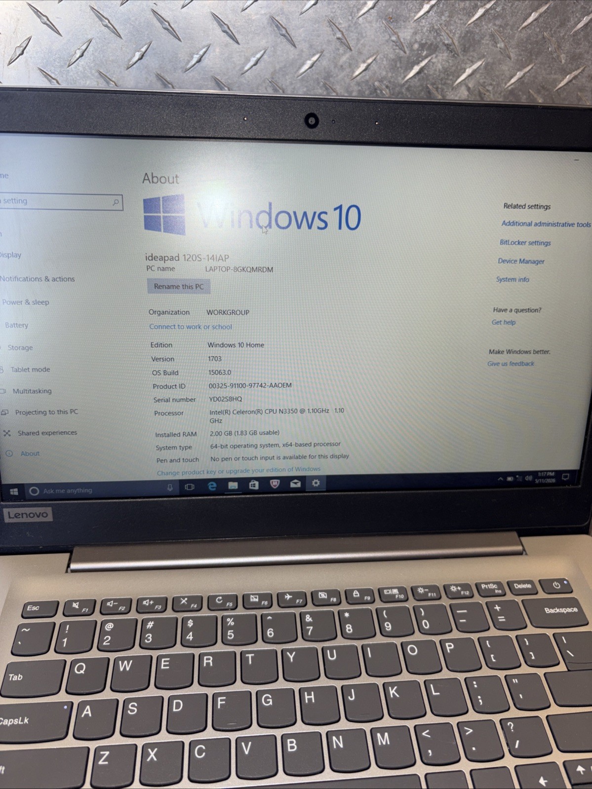 Lenovo Ideapad 120S-14IAP Laptop 💻 2GB RAM Intel Celeron N3350 14″ – Tested