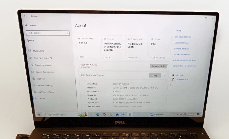 Lot Of 2 Dell XPS 13 9343 13″ QHD+ Touch i7 NO SSD *READ DESCRIPTION*