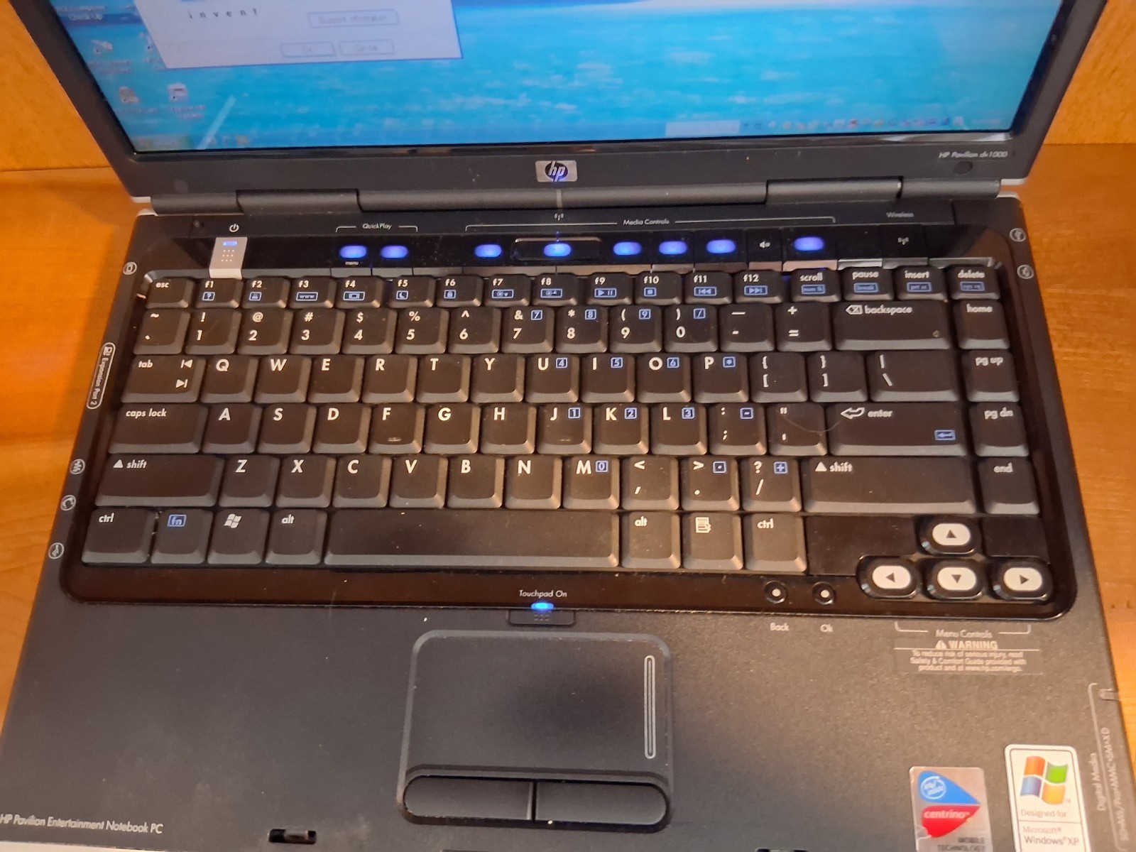 HP Pavilion Laptop DV1000 1.70GHZ 992MB RAM WINDOWS XP