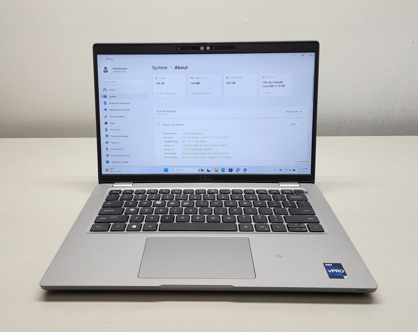 Dell Latitude 5431 14″ i7-1270P 2.20GHz 16GB RAM 256GB SSD Windows 11 Pro