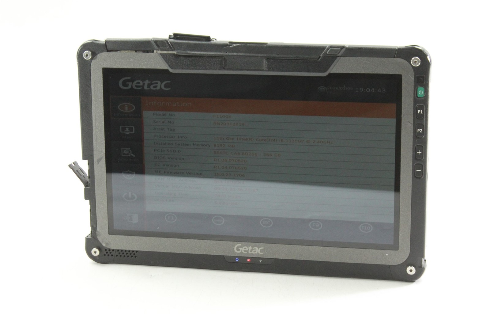 Getac F110 G6 Rugged Tablet 11.6″ i5-1135G7 2.4GHz 256GB SSD 8GB RAM NO OS