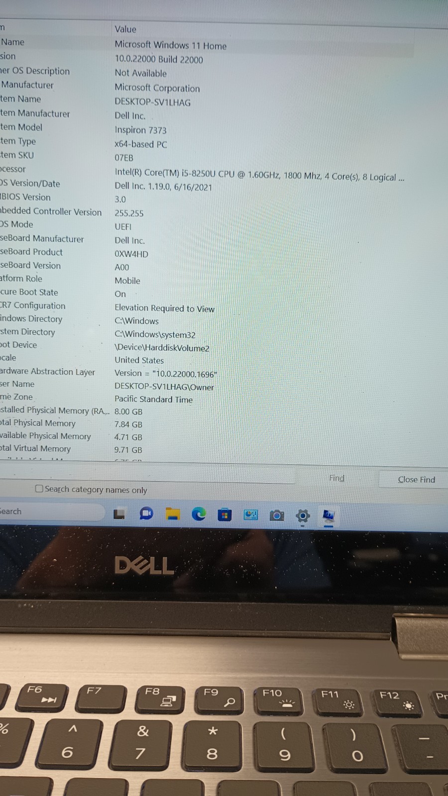 12283 Inspiron7373 2in1 w/charger.i5-8250U.8GB.128GB M.2.13.”FHD Flip Touch.W11