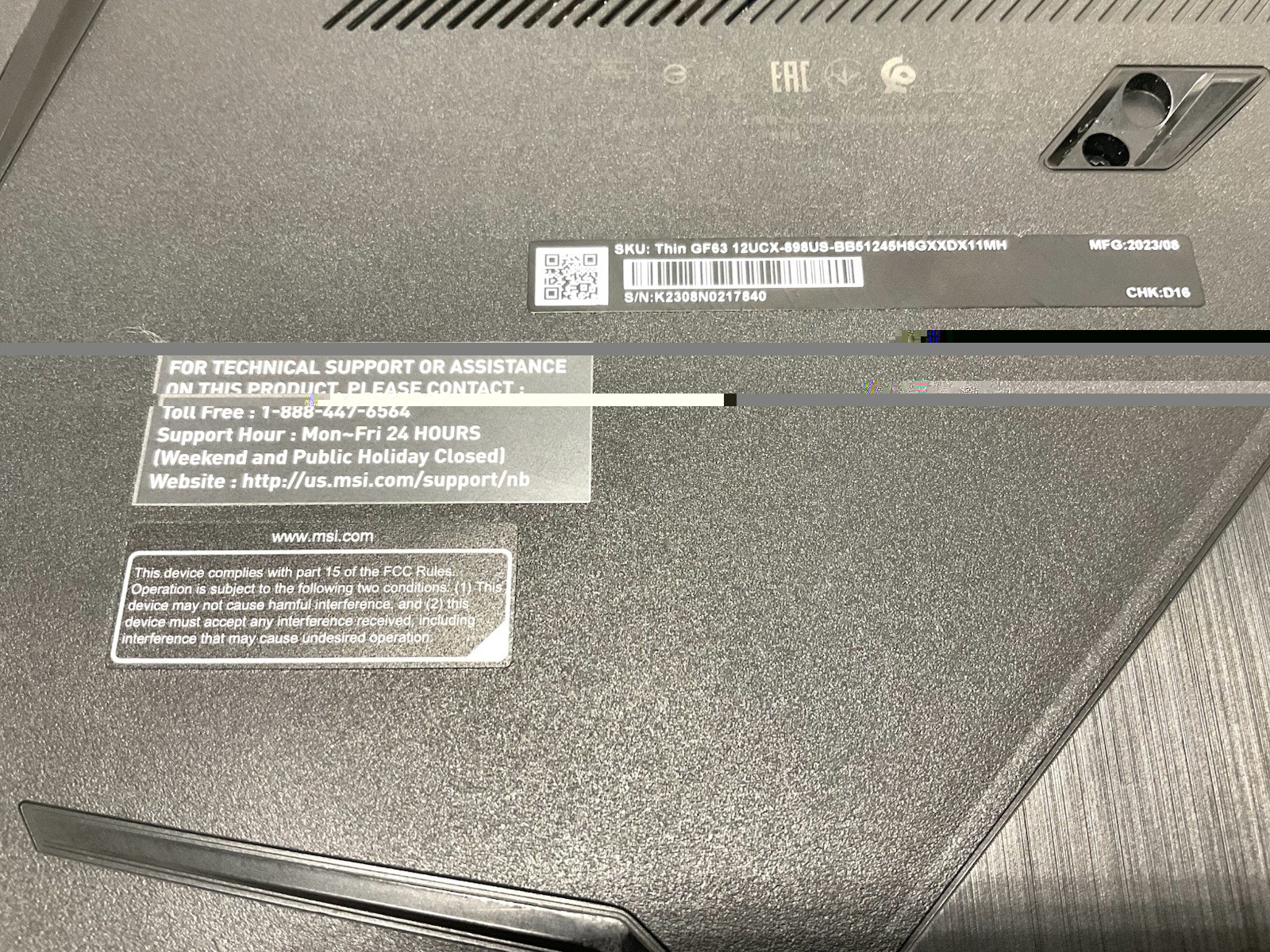 MSI Gaming Laptop Thin GF63 With Cool Pad, Wireless Mouse & Soft Case 10252930-1