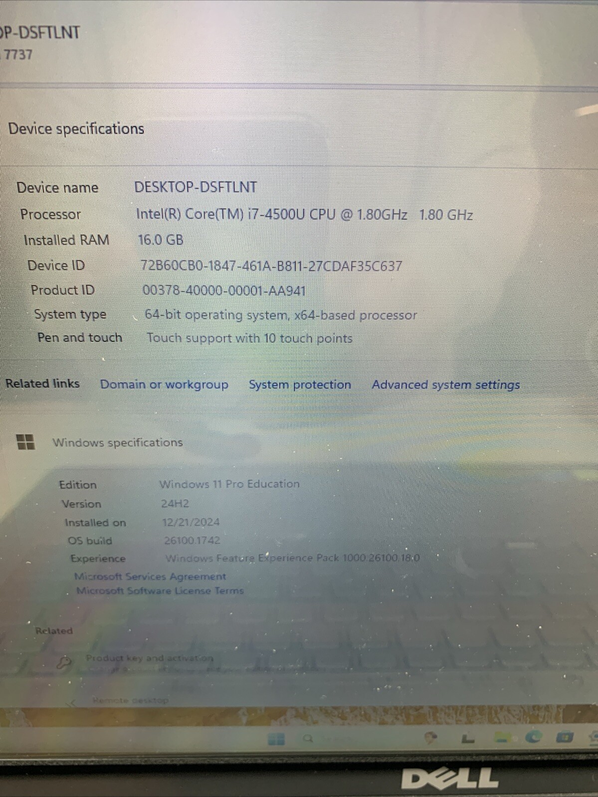 17″ Touch Dell Inspiron 7737 i7-4500U @1.80Ghz 128G SSD 16G RAM Nvidia Laptop