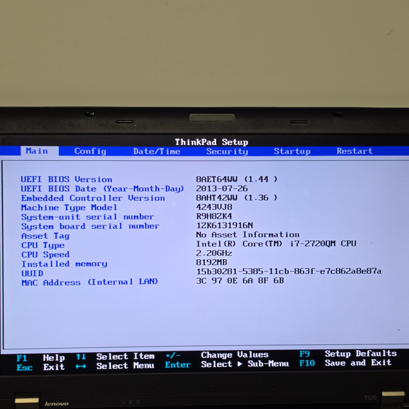 Lenovo ThinkPad T520 Laptop PC | Intel Core i7-2720M | 4GB RAM | No HDD A9