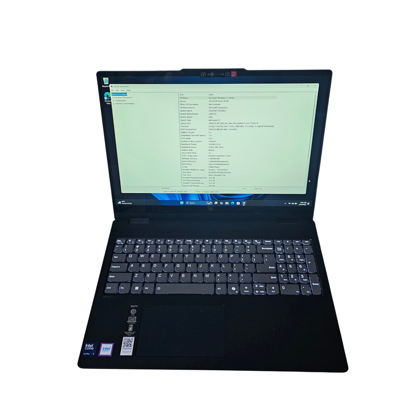 Lenovo IdeaPad 5i 16″ 2-in-1 Touch Ultra 7 255U – 32GB 8000MTS – 1TB SSD W11