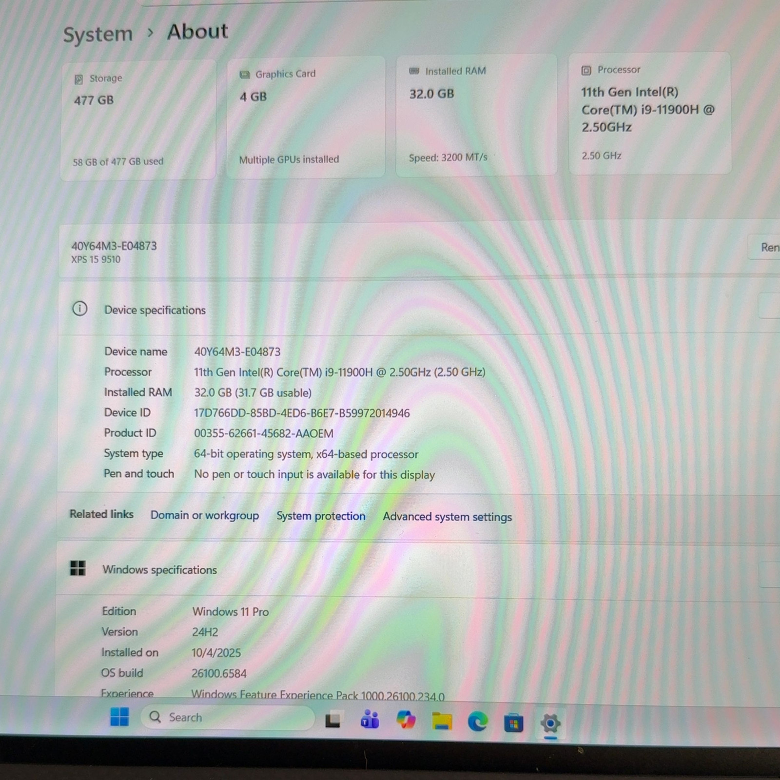 Dell XPS 15 9510 Laptop i9-11900H 32GB RAM 512GB SSD NVIDIA RTX 3050 Win 11 Pro