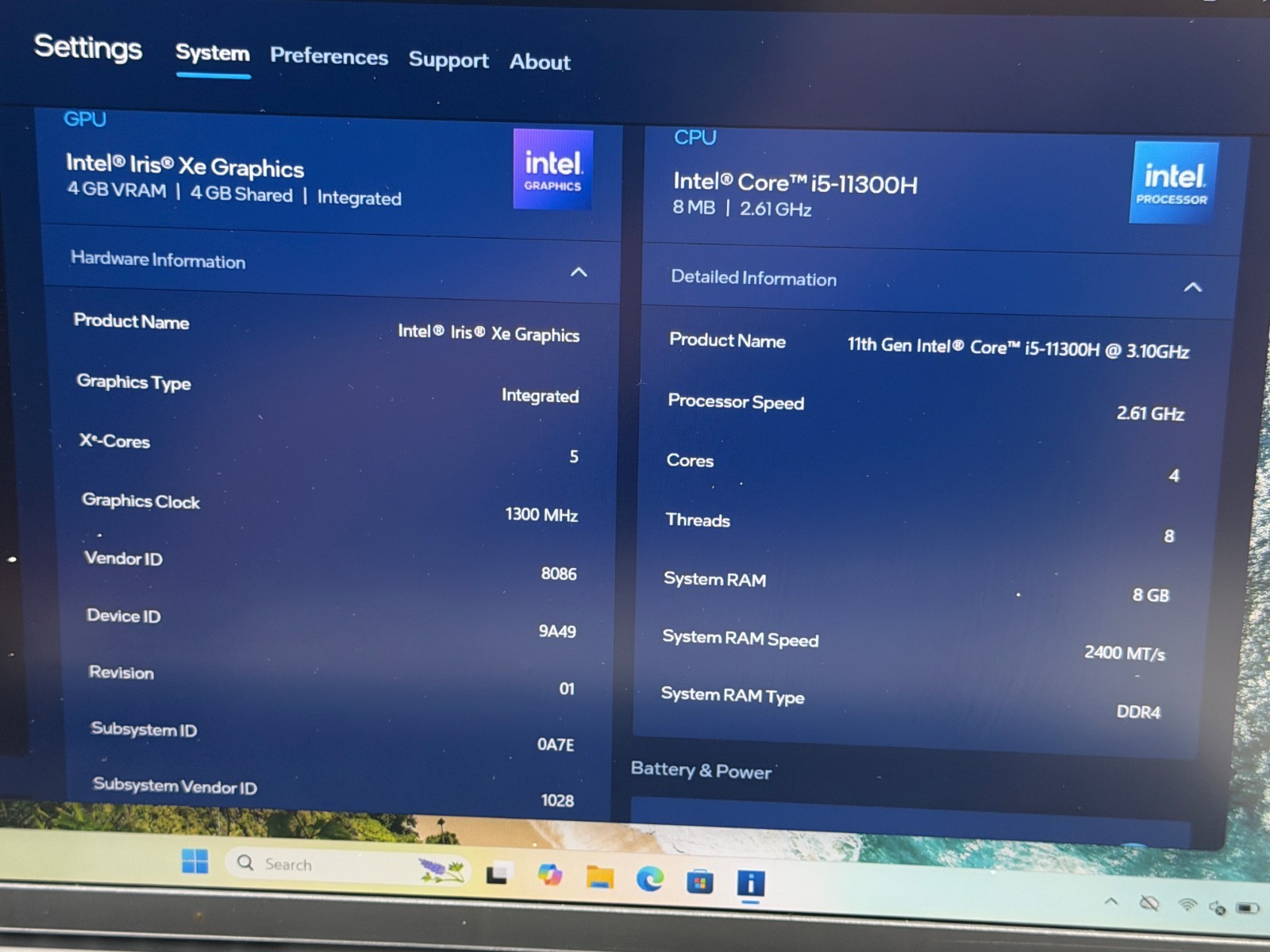 DELL INSPIRON 15 5510 i5-11300H@3.10GHz 8GB RAM 512GB M.2 NVMe W11P