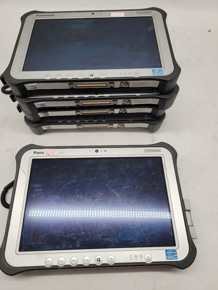 Lot of 5 Panasonic ToughPad FZ-G1 10.1″ i5-1.9GHz 4GB RAM 120GB/no power adapter