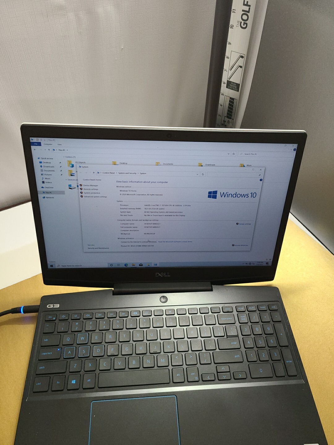 Dell Gaming G3 15 3500 – 15.6″ FHD, Intel i7-10750H 10th Gen, 16GB DDR4 512GB