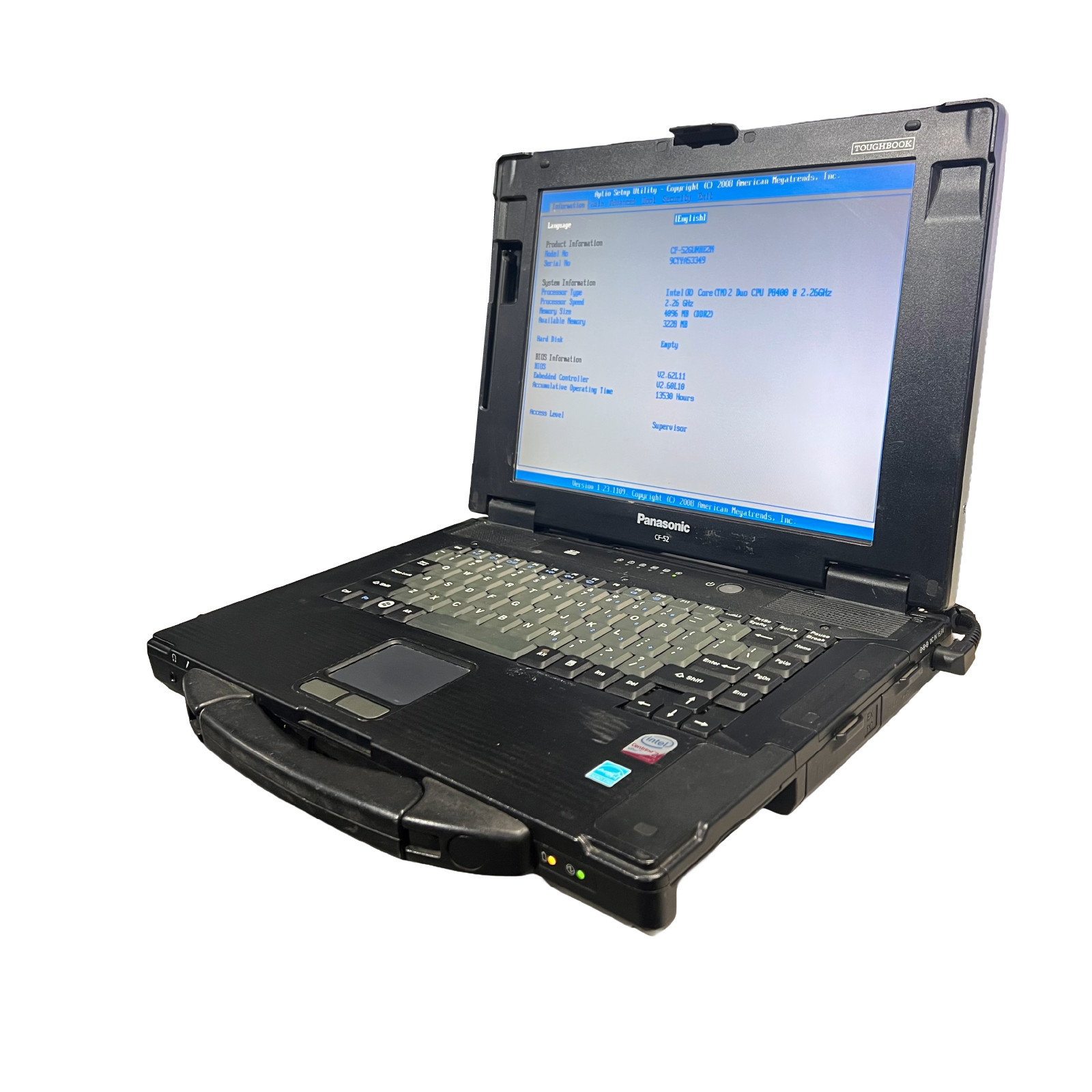Panasonic Toughbook CF-52G P8400 2.26GHz 4GB RAM No HDD/Caddy – Boots to BIOS