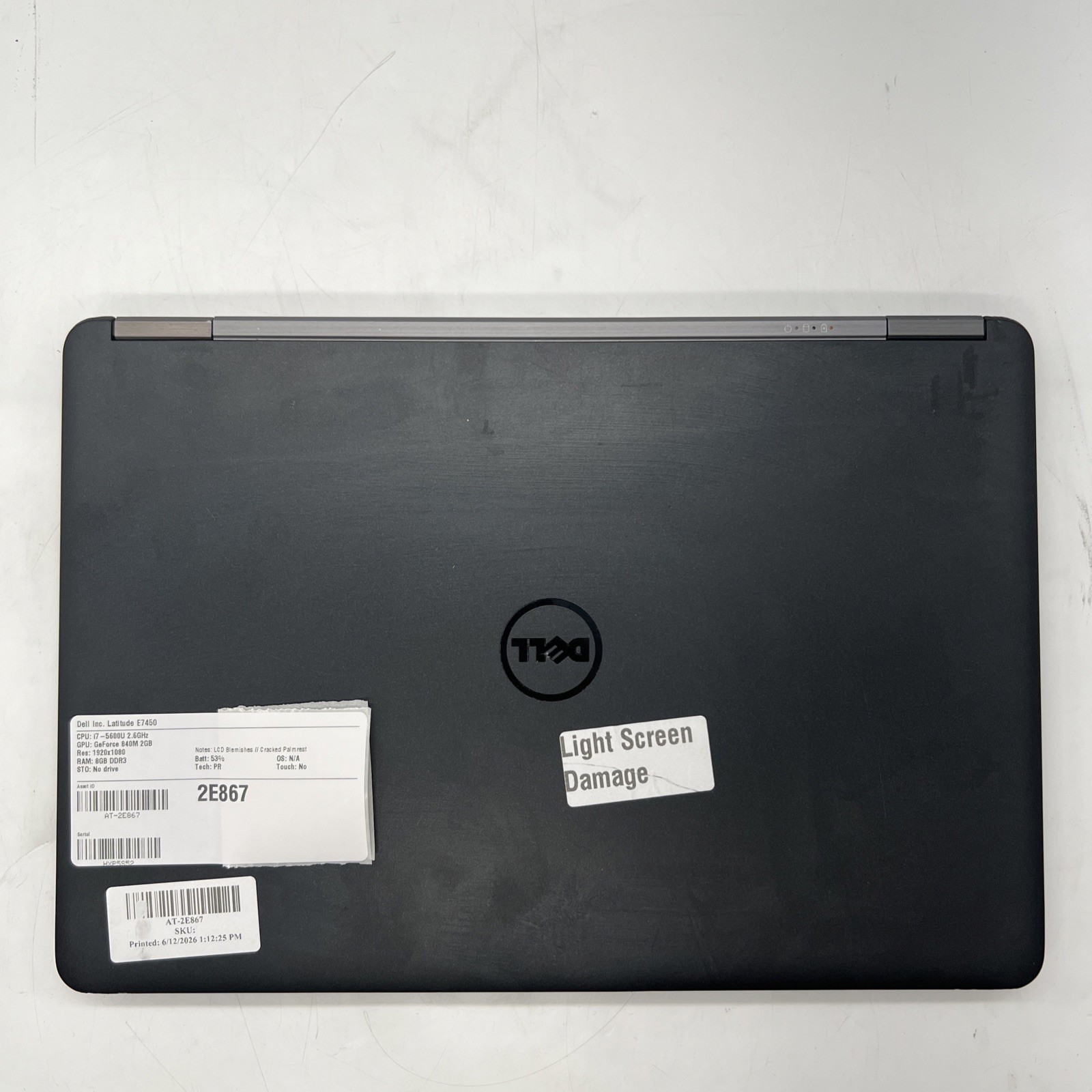 Dell Latitude E7450 i7 5600U 2.6GHz 8GB RAM GeForce 840M 2GB No Drive No OS