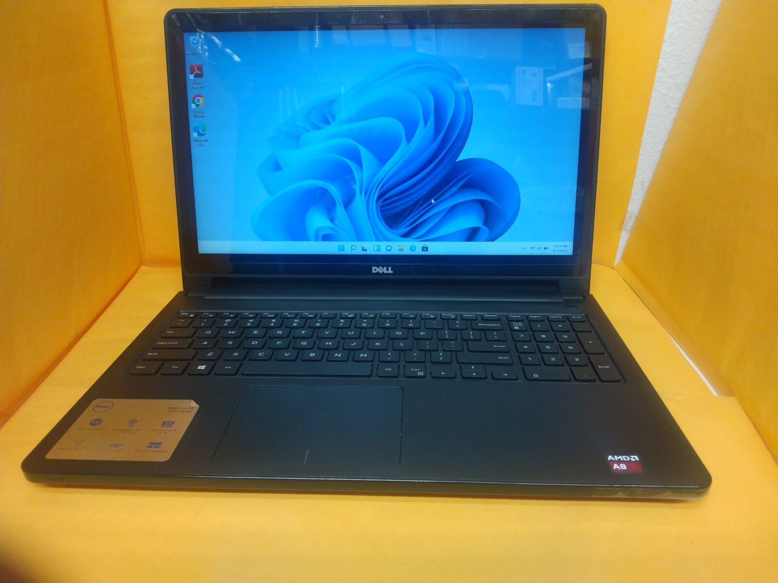 DELL INSPIRON 5555 AMD A8 7410 2.2GHz 6GB Ram 500GB HDD 15.6” TOUCHSCREEN WIN 11