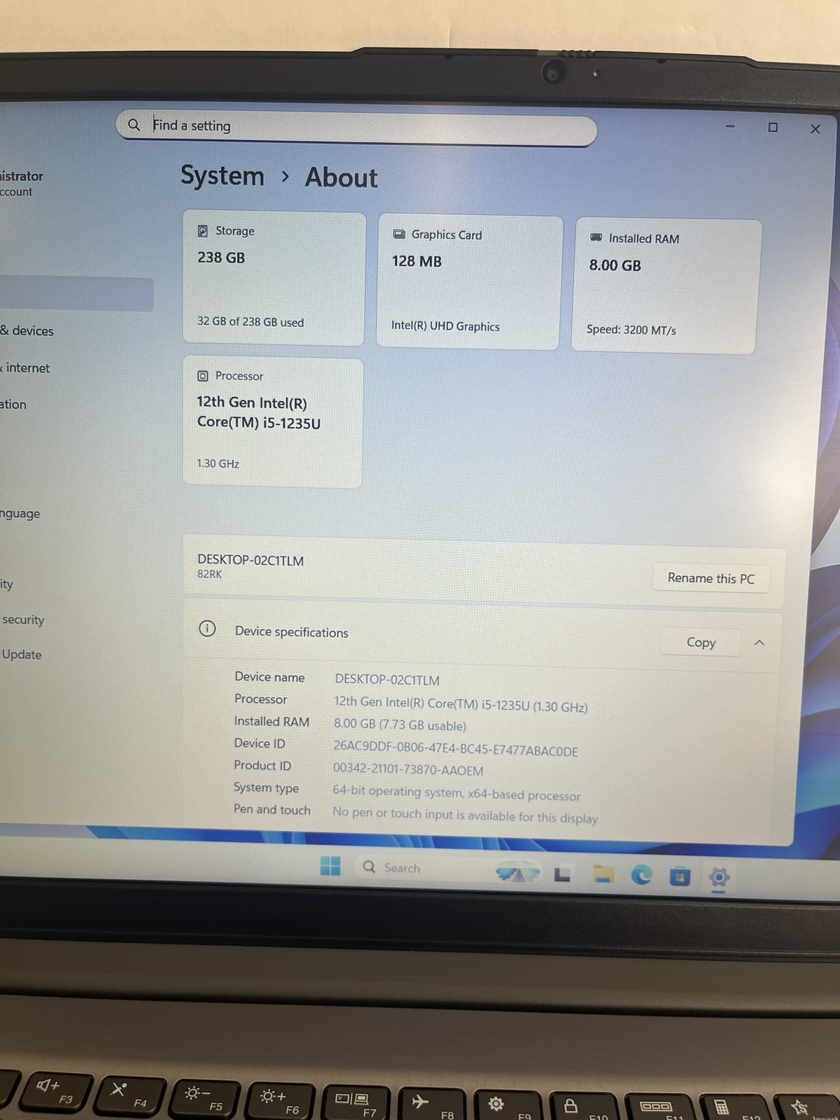 Lenovo IdeaPad 3 15IAU7 15.6IN i5-1235U 8GB 256GB SSD W11