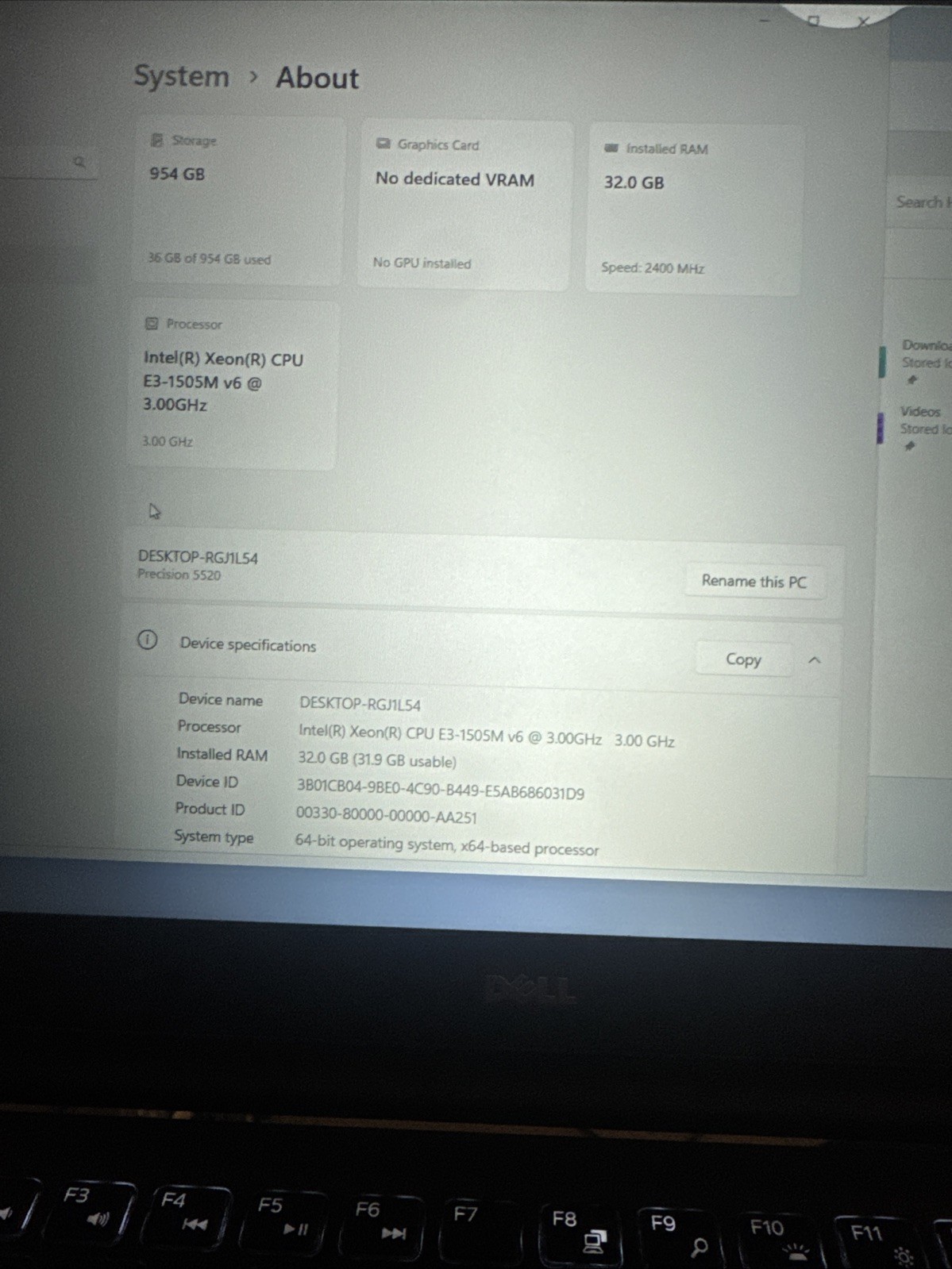DELL PRECISION 5520 | XEON E-1505M V6 | 1TB 32GB | Win 11Pro-Excellent Battery!